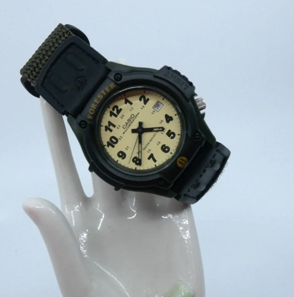 Casio Forester Mens Watch 42mm Green Black Illuminator 5405 FT-500W Working